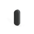 Black rectangular object on a white background