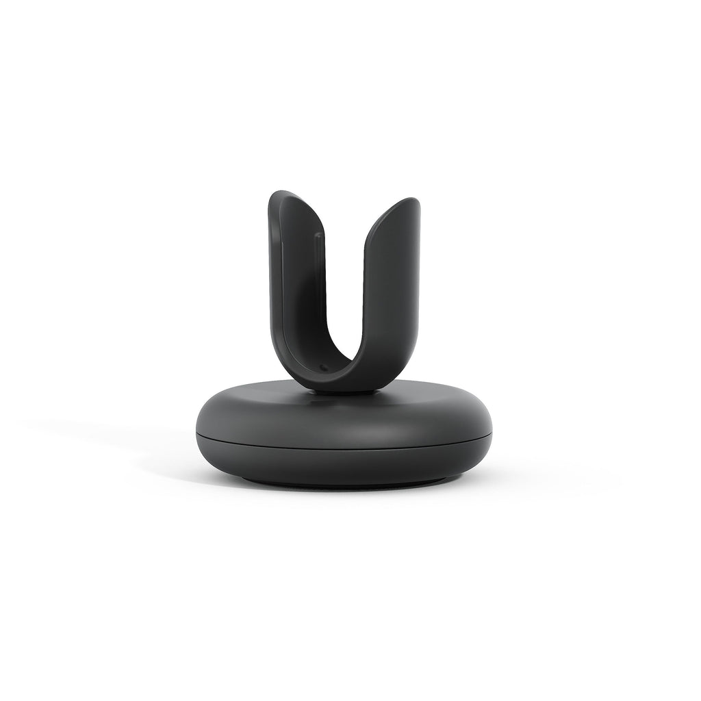 Black electronic device on a white background