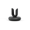 Black electronic device on a white background