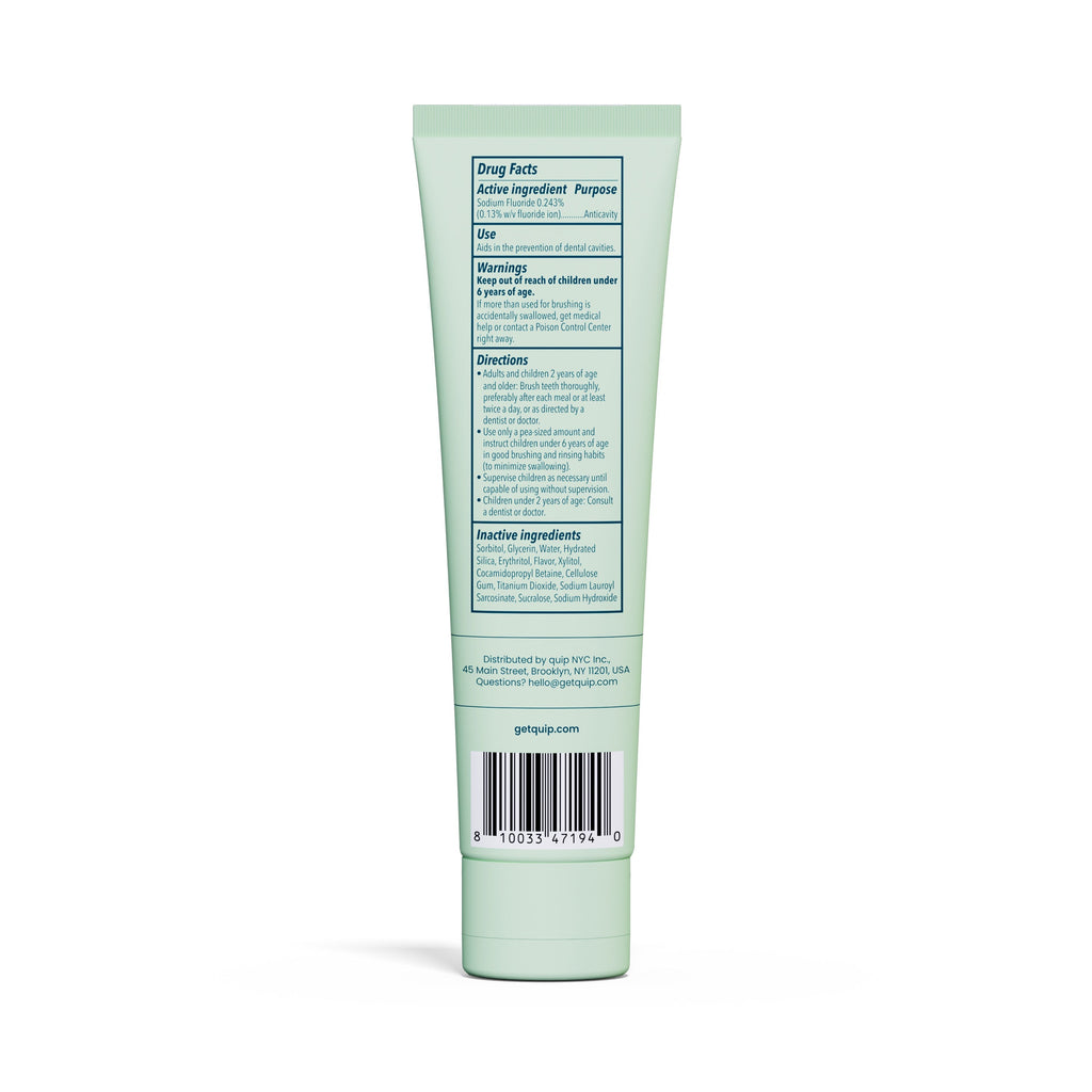 Green tube with text and a barcode on a white background