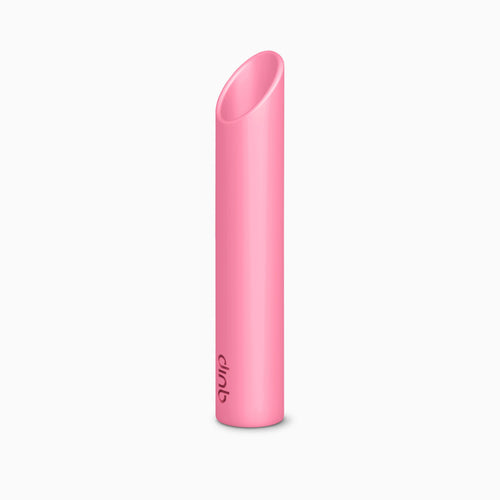 A pink plastic travel cover mount for Sonic Brushes, designed to protect and display the brush, shown against a white background.