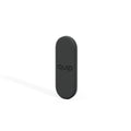 A black quip Ultra Mirror Mount designed to hold a toothbrush on a mirror or other flat surface.